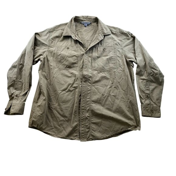 Guide Series Men's Shirt XL Long Sleeve Outdoors Khaki Casual Pockets Utility Ta - Picture 1 of 8